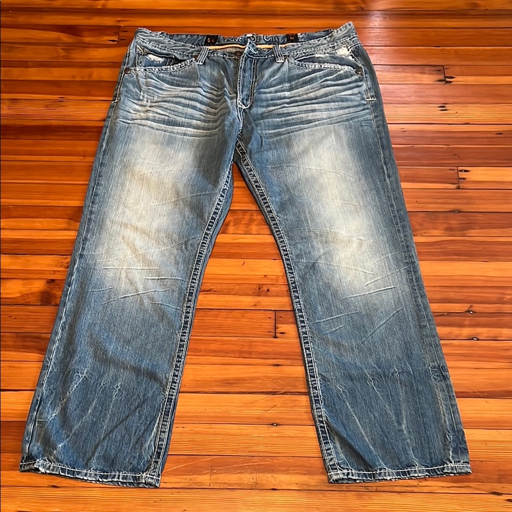 Rivet de cru Blue Relaxed Fit Jeans with Natural Fading